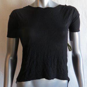 Forever 21 Black Back Cowl Short Sleeves Shirt